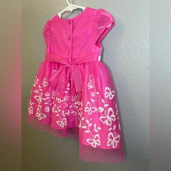 Jona Michelle Pink Butterfly Embroidered Tulle Dress | Size 12M - Picture 5 of 6